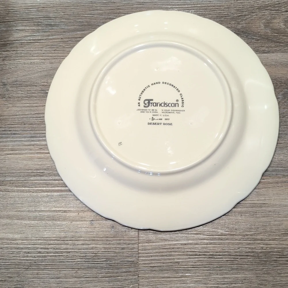 Vintage (2) Two Franciscan Desert Rose Earthenware Dinner Plates 10 5/8